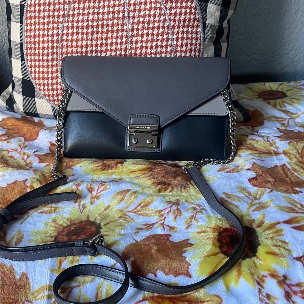 Michael Kors Black and Gray Crossbody Bag